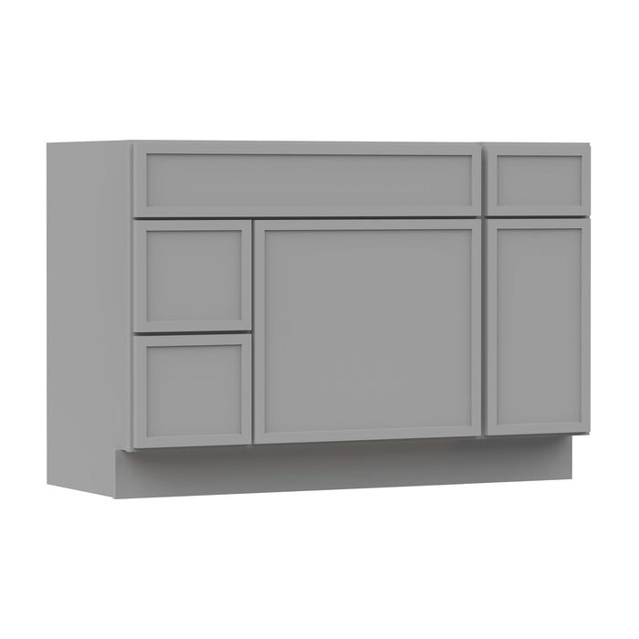 48" Modern Freestanding Birch & Plywood Bathroom Vanity Base Only – Shaker Style Storage Cabinet with 3 Drawers & 2 Soft-Closing Doors VA41362L-121 - HomeBeyond