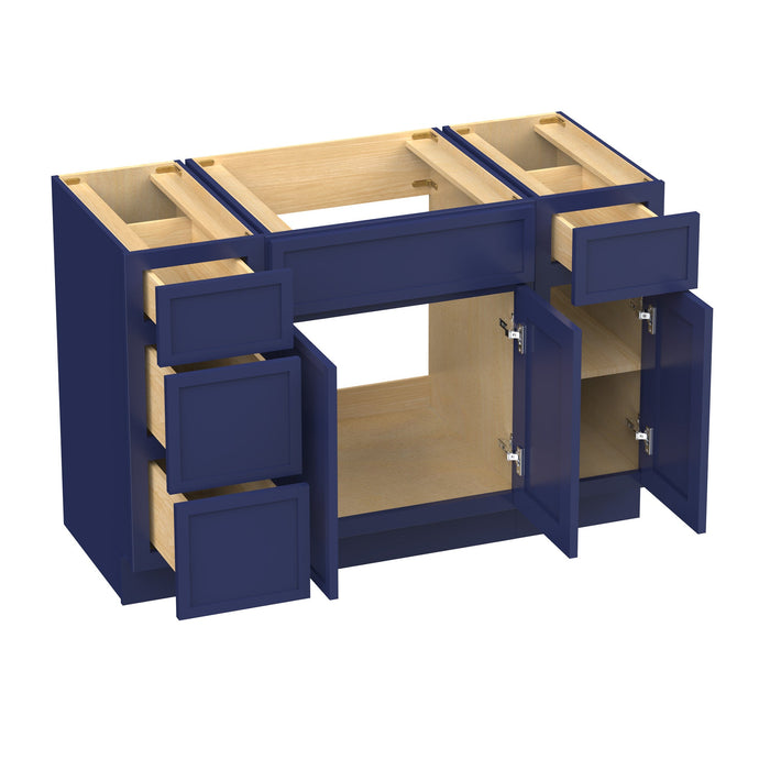 48" Modern Freestanding Birch & Plywood Bathroom Vanity Base Only – Shaker Style Storage Cabinet with 4 Drawers & 3 Soft-Closing Doors VA41123-24-121 - HomeBeyond