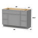 48" Modern Freestanding Birch & Plywood Bathroom Vanity Base Only – Shaker Style Storage Cabinet with 5 Drawers & 1 Soft-Closing Door VA41362L-123 - HomeBeyond
