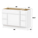 48" Modern Freestanding Birch & Plywood Bathroom Vanity Base Only – Shaker Style Storage Cabinet with 5 Drawers & 1 Soft-Closing Door VA41362L-123 - HomeBeyond