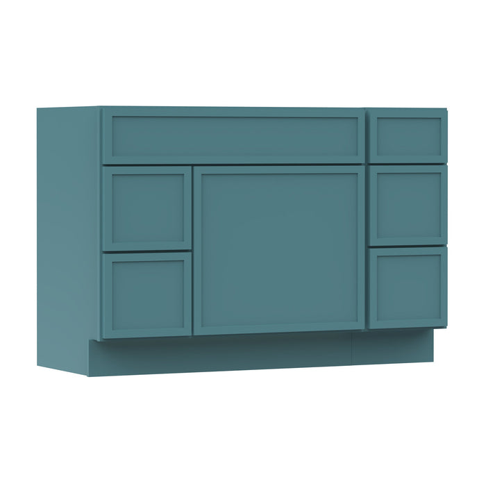 48" Modern Freestanding Birch & Plywood Bathroom Vanity Base Only – Shaker Style Storage Cabinet with 5 Drawers & 1 Soft-Closing Door VA41362L-123 - HomeBeyond