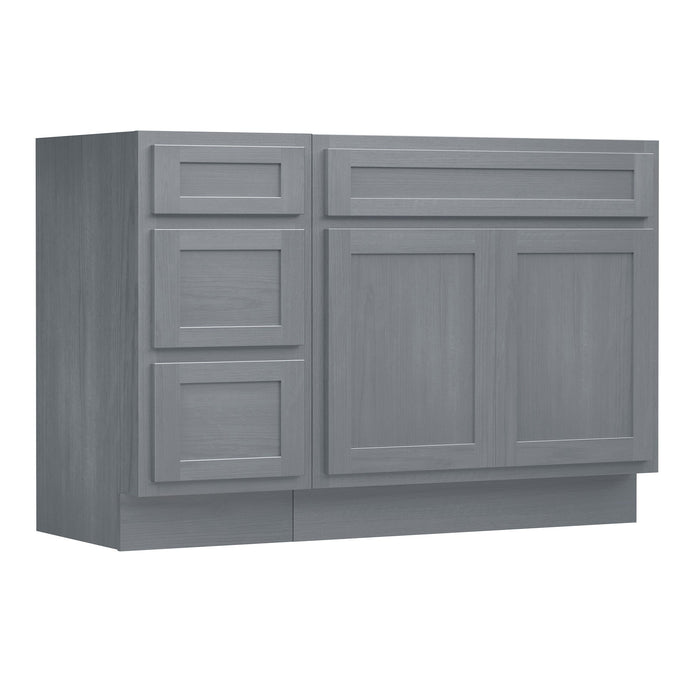 48" Modern Freestanding Oak Plywood Bathroom Vanity Base Only – Shaker Style Storage Cabinet with 3 Drawers & 2 Soft-Closing Doors VA4033-153 - HomeBeyond