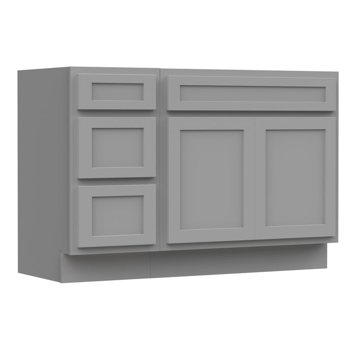 48" Modern Freestanding Oak Plywood Bathroom Vanity Base Only – Shaker Style Storage Cabinet with 3 Drawers & 2 Soft-Closing Doors VA4033-153 - HomeBeyond