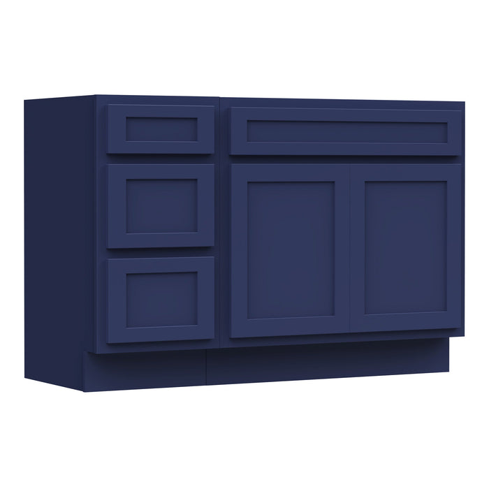 48" Modern Freestanding Oak Plywood Bathroom Vanity Base Only – Shaker Style Storage Cabinet with 3 Drawers & 2 Soft-Closing Doors VA4033-153 - HomeBeyond