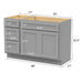 48" Modern Freestanding Oak Plywood Bathroom Vanity Base Only – Shaker Style Storage Cabinet with 3 Drawers & 2 Soft-Closing Doors VA4033-153 - HomeBeyond