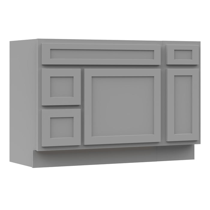 48" Modern Freestanding Oak Plywood Bathroom Vanity Base Only – Shaker Style Storage Cabinet with 3 Drawers & 2 Soft-Closing Doors VA40362L-121 - HomeBeyond