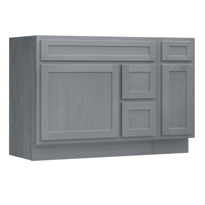 48" Modern Freestanding Oak Plywood Bathroom Vanity Base Only – Shaker Style Storage Cabinet with 3 Drawers & 2 Soft-Closing Doors VA40362R-121 - HomeBeyond
