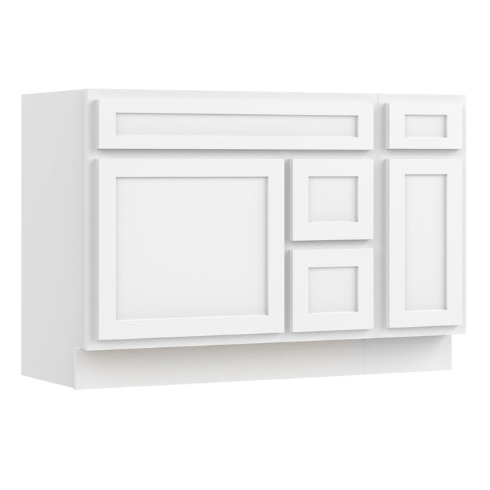 48" Modern Freestanding Oak Plywood Bathroom Vanity Base Only – Shaker Style Storage Cabinet with 3 Drawers & 2 Soft-Closing Doors VA40362R-121 - HomeBeyond