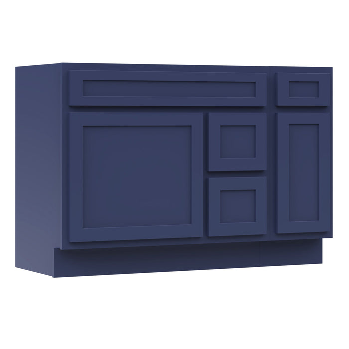 48" Modern Freestanding Oak Plywood Bathroom Vanity Base Only – Shaker Style Storage Cabinet with 3 Drawers & 2 Soft-Closing Doors VA40362R-121 - HomeBeyond