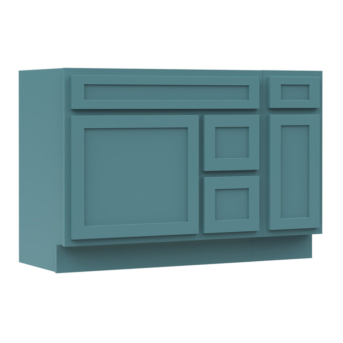 48" Modern Freestanding Oak Plywood Bathroom Vanity Base Only – Shaker Style Storage Cabinet with 3 Drawers & 2 Soft-Closing Doors VA40362R-121 - HomeBeyond