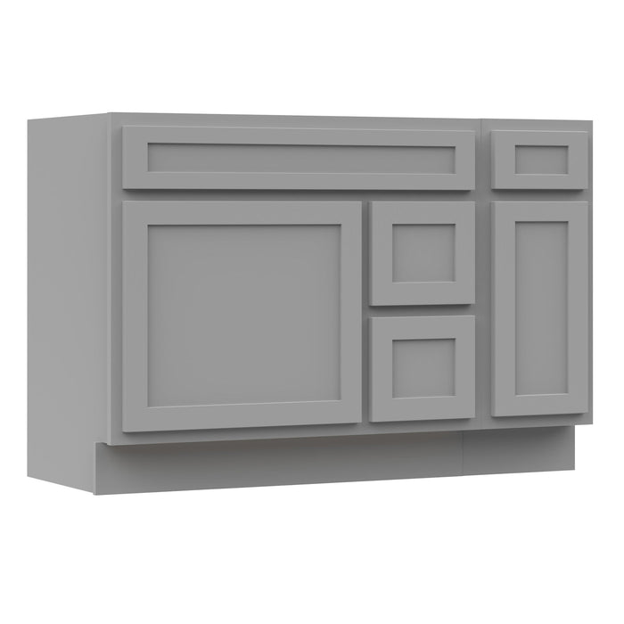 48" Modern Freestanding Oak Plywood Bathroom Vanity Base Only – Shaker Style Storage Cabinet with 3 Drawers & 2 Soft-Closing Doors VA40362R-121 - HomeBeyond