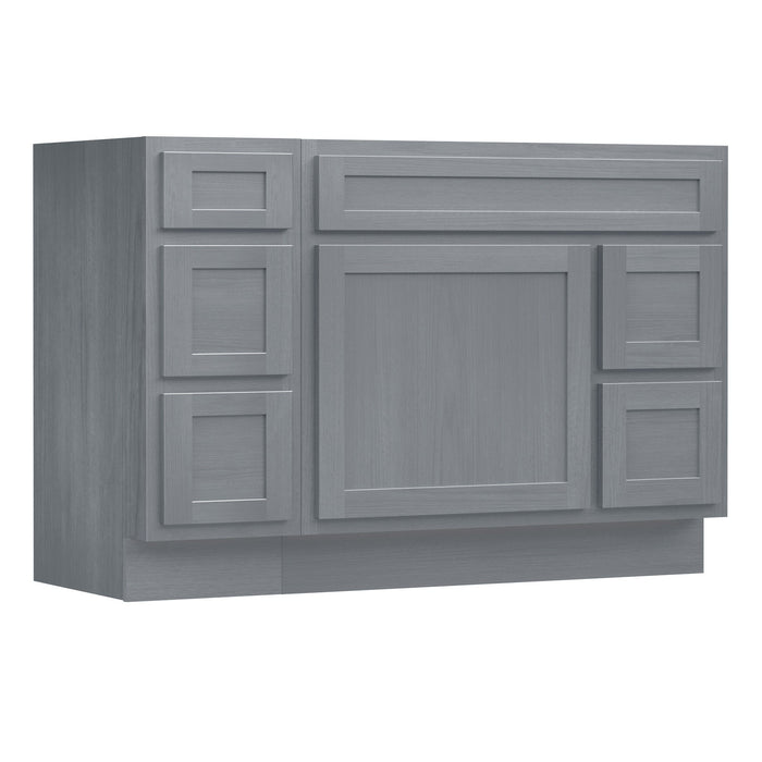 48" Modern Freestanding Oak Plywood Bathroom Vanity Base Only – Shaker Style Storage Cabinet with 5 Drawers & 1 Soft-Closing Door VA40123-362R - HomeBeyond