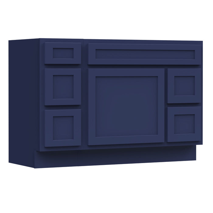 48" Modern Freestanding Oak Plywood Bathroom Vanity Base Only – Shaker Style Storage Cabinet with 5 Drawers & 1 Soft-Closing Door VA40123-362R - HomeBeyond