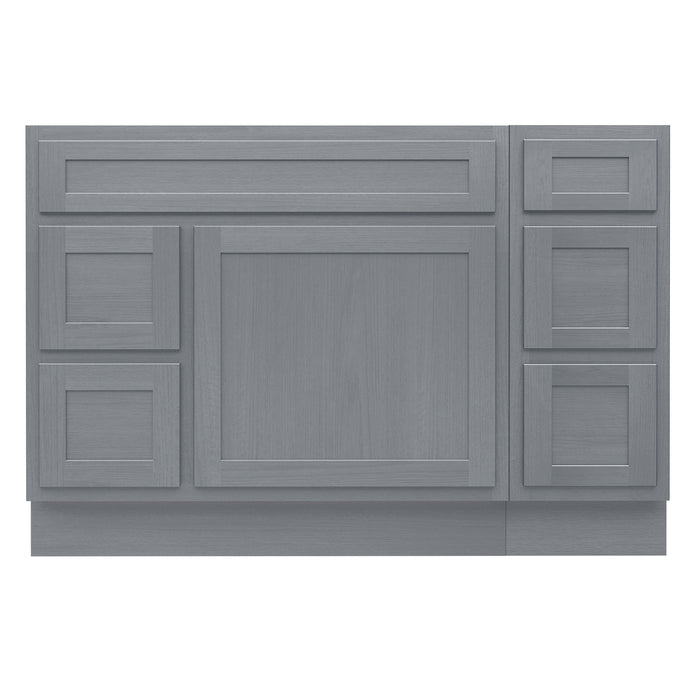 48" Modern Freestanding Oak Plywood Bathroom Vanity Base Only – Shaker Style Storage Cabinet with 5 Drawers & 1 Soft-Closing Door VA40362L-123 - HomeBeyond