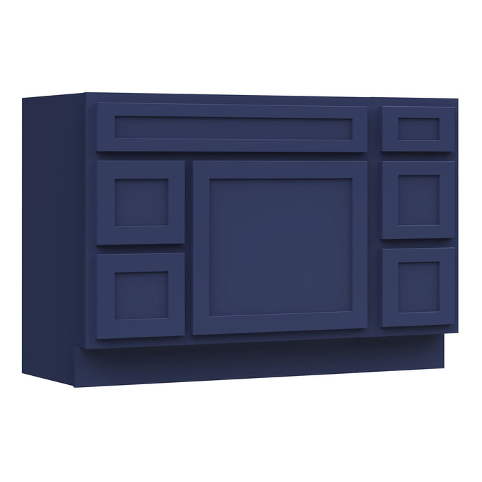 48" Modern Freestanding Oak Plywood Bathroom Vanity Base Only – Shaker Style Storage Cabinet with 5 Drawers & 1 Soft-Closing Door VA40362L-123 - HomeBeyond