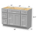 48" Modern Freestanding Plywood Bathroom Vanity Base Only – Shaker Style Storage Cabinet with 4 Drawers & 3 Doors VA40123-24-121 - HomeBeyond