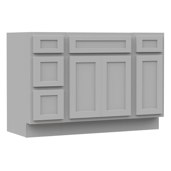 48" Modern Freestanding Plywood Bathroom Vanity Base Only – Shaker Style Storage Cabinet with 4 Drawers & 3 Doors VA40123-24-121 - HomeBeyond