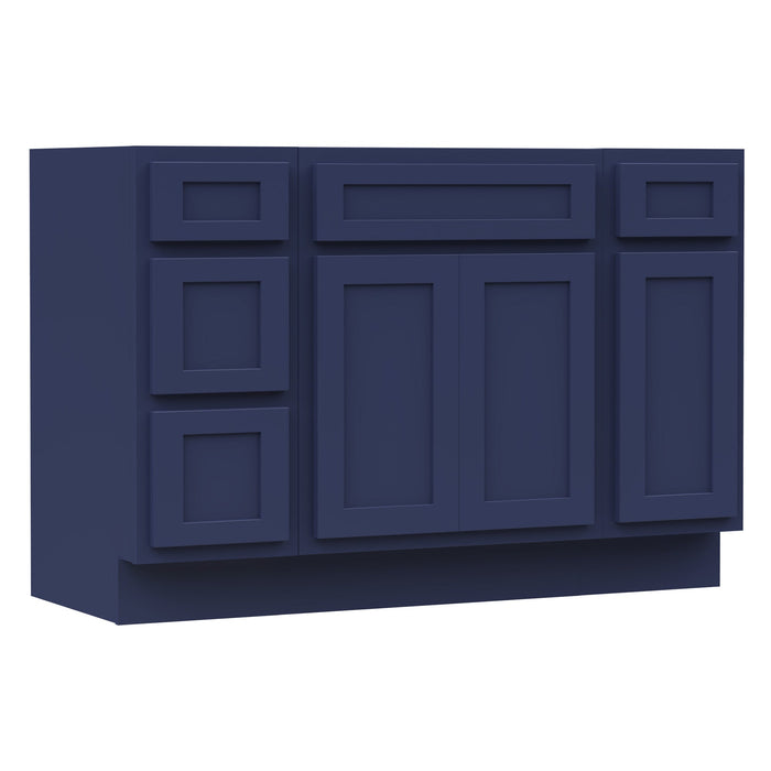 48" Modern Freestanding Plywood Bathroom Vanity Base Only – Shaker Style Storage Cabinet with 4 Drawers & 3 Doors VA40123-24-121 - HomeBeyond
