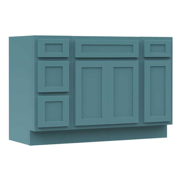 48" Modern Freestanding Plywood Bathroom Vanity Base Only – Shaker Style Storage Cabinet with 4 Drawers & 3 Doors VA40123-24-121 - HomeBeyond