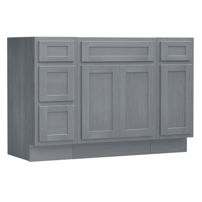 48" Modern Freestanding Plywood Bathroom Vanity Base Only – Shaker Style Storage Cabinet with 4 Drawers & 3 Doors VA40123-24-121 - HomeBeyond