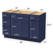 48" Modern Freestanding Plywood Bathroom Vanity Base Only – Shaker Style Storage Cabinet with 4 Drawers & 3 Doors VA40123-24-121 - HomeBeyond