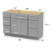 48" Modern Freestanding Plywood Bathroom Vanity Base Only – Shaker Style Storage Cabinet with 6 Drawers & 2 Doors VA40123-24-123 - HomeBeyond