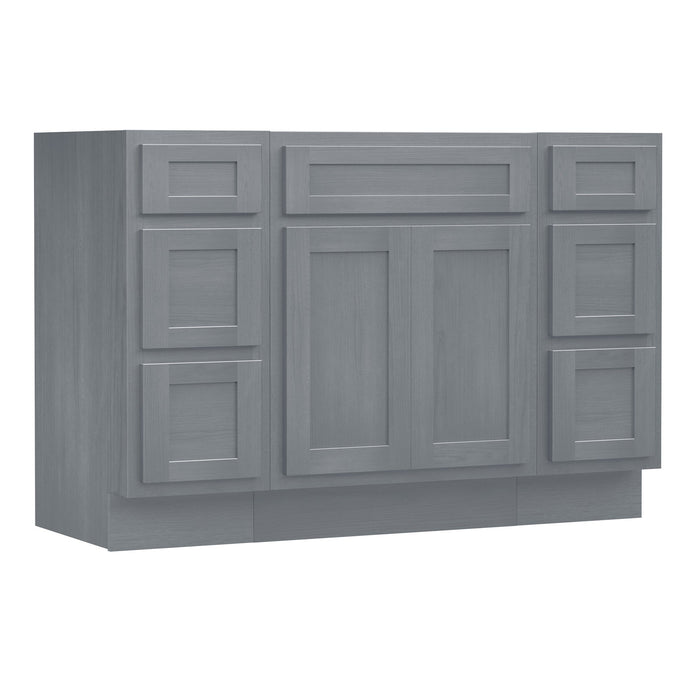 48" Modern Freestanding Plywood Bathroom Vanity Base Only – Shaker Style Storage Cabinet with 6 Drawers & 2 Doors VA40123-24-123 - HomeBeyond