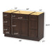 48" Modern Freestanding Plywood Bathroom Vanity Base Only – Shaker Style Storage Cabinet with 6 Drawers & 2 Doors VA40123-24-123 - HomeBeyond