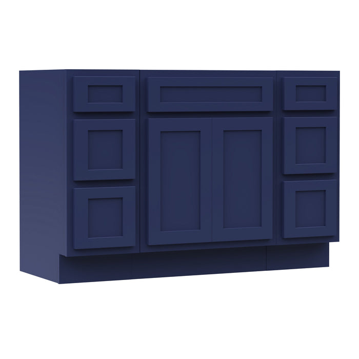 48" Modern Freestanding Plywood Bathroom Vanity Base Only – Shaker Style Storage Cabinet with 6 Drawers & 2 Doors VA40123-24-123 - HomeBeyond