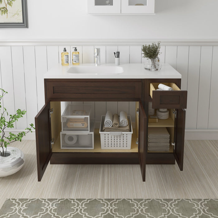 48" Oak Bathroom Vanity Cabinet without Top - 1 Drawer & 3 Doors - HomeBeyond