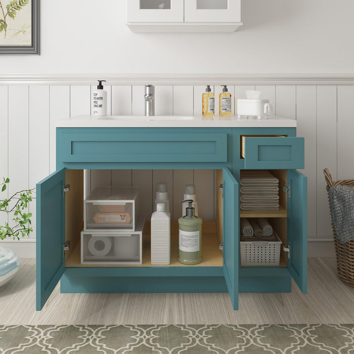 48" Oak Bathroom Vanity Cabinet without Top - 1 Drawer & 3 Doors - HomeBeyond