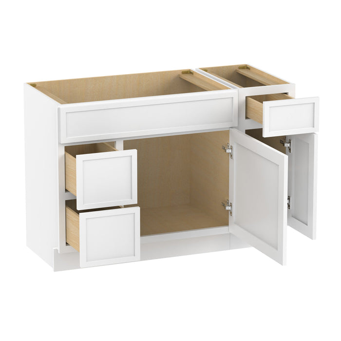 48" Oak Bathroom Vanity Cabinet without Top - 3 Drawers & 2 Doors - HomeBeyond