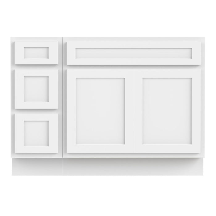 48" Oak Bathroom Vanity Cabinet without Top - 3 Drawers & 2 Doors - HomeBeyond