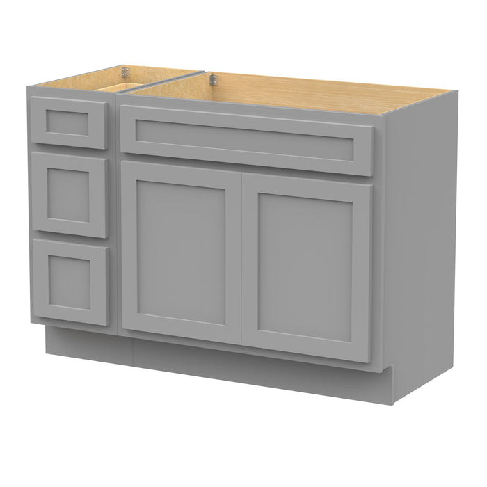 48" Oak Bathroom Vanity Cabinet without Top - 3 Drawers & 2 Doors - HomeBeyond