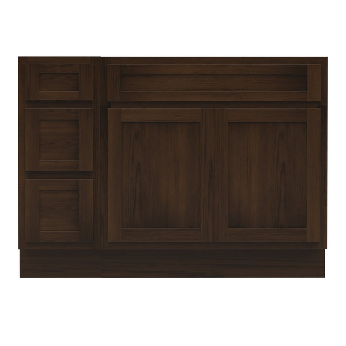 48" Oak Bathroom Vanity Cabinet without Top - 3 Drawers & 2 Doors - HomeBeyond