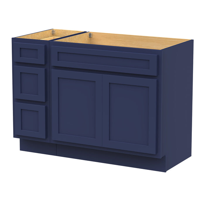 48" Oak Bathroom Vanity Cabinet without Top - 3 Drawers & 2 Doors - HomeBeyond