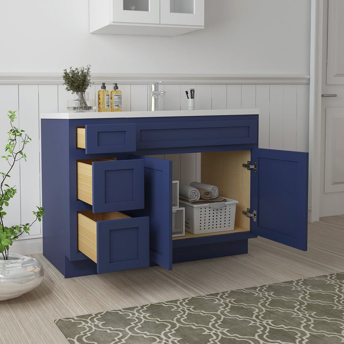 48" Oak Bathroom Vanity Cabinet without Top - 3 Drawers & 2 Doors - HomeBeyond