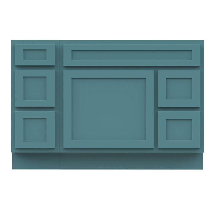 48" Oak Bathroom Vanity Cabinet without Top - 5 Drawers & 1 Door - HomeBeyond