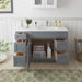 48" Oak Bathroom Vanity Cabinet without Top - 5 Drawers & 1 Door - HomeBeyond