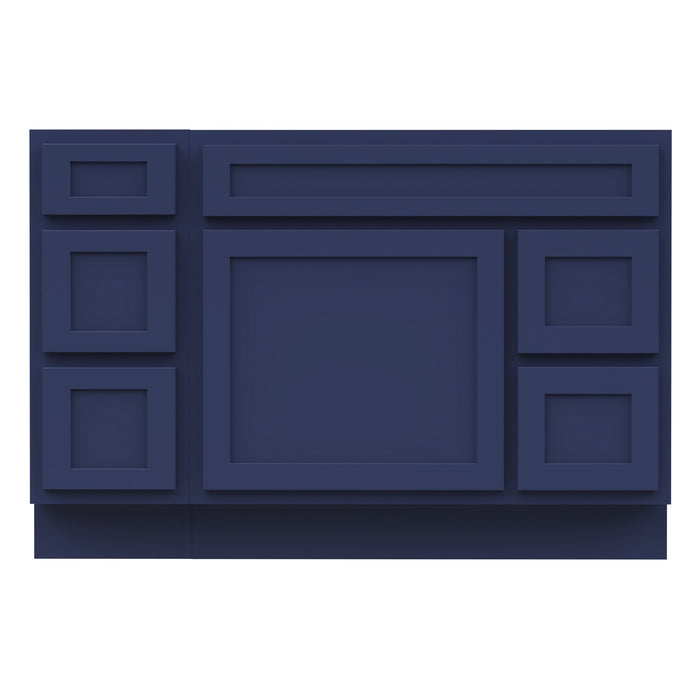 48" Oak Bathroom Vanity Cabinet without Top - 5 Drawers & 1 Door - HomeBeyond