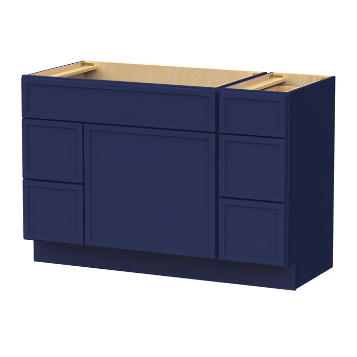 48" Oak Bathroom Vanity Cabinet without Top - 5 Drawers & 1 Door - HomeBeyond