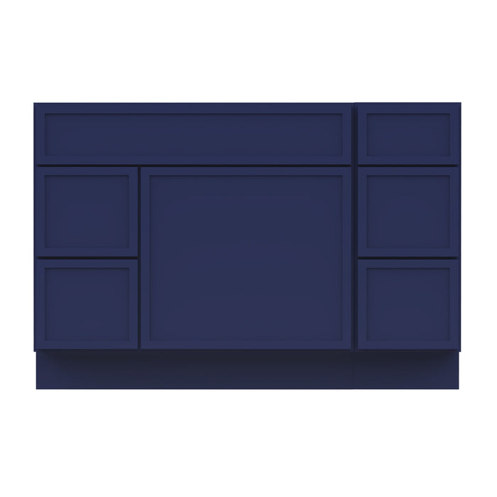 48" Oak Bathroom Vanity Cabinet without Top - 5 Drawers & 1 Door - HomeBeyond