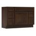 48" Oak Bathroom Vanity Cabinet without Top - 5 Drawers & 1 Door - HomeBeyond