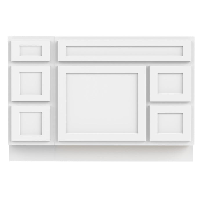 48" Oak Bathroom Vanity Cabinet without Top - 5 Drawers & 1 Door - HomeBeyond