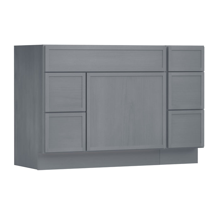 48" Oak Bathroom Vanity Cabinet without Top - 5 Drawers & 1 Door - HomeBeyond