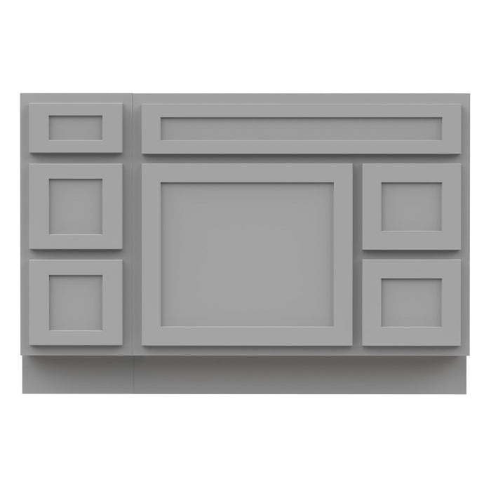 48" Oak Bathroom Vanity Cabinet without Top - 5 Drawers & 1 Door - HomeBeyond