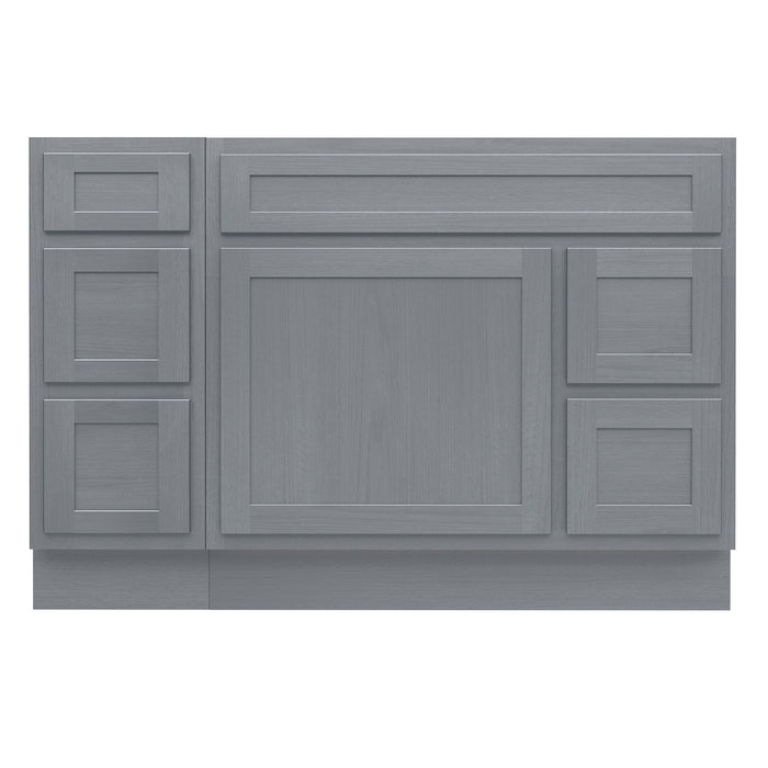 48" Oak Bathroom Vanity Cabinet without Top - 5 Drawers & 1 Door - HomeBeyond