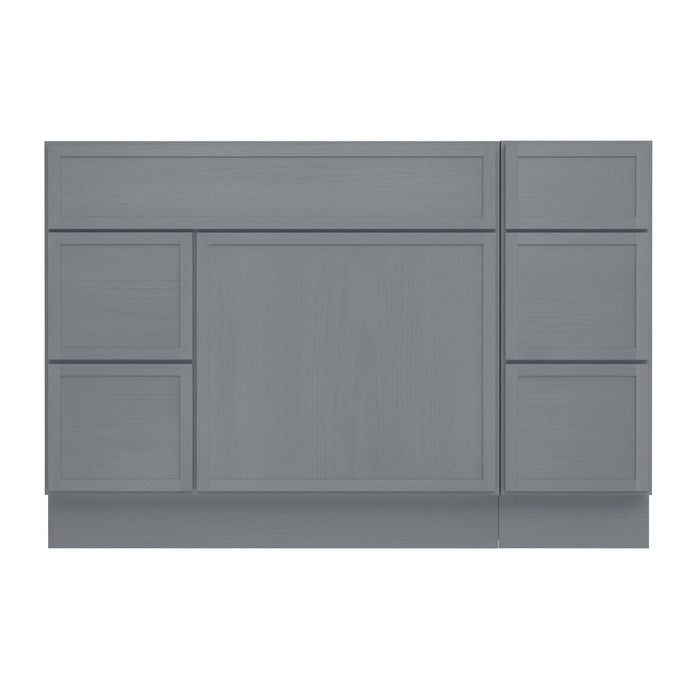 48" Oak Bathroom Vanity Cabinet without Top - 5 Drawers & 1 Door - HomeBeyond
