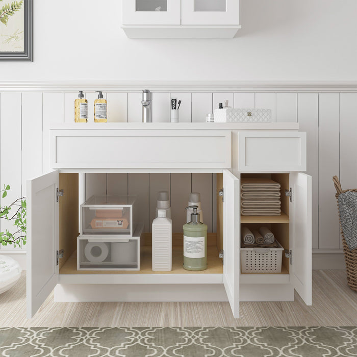 48" Plywood Bathroom Vanity Cabinet without Top - 1 Drawer & 3 Doors - HomeBeyond