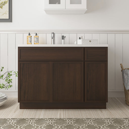 48" Plywood Bathroom Vanity Cabinet without Top - 1 Drawer & 3 Doors - HomeBeyond